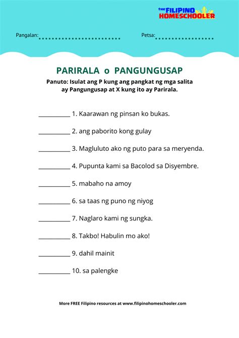 pangungusap example